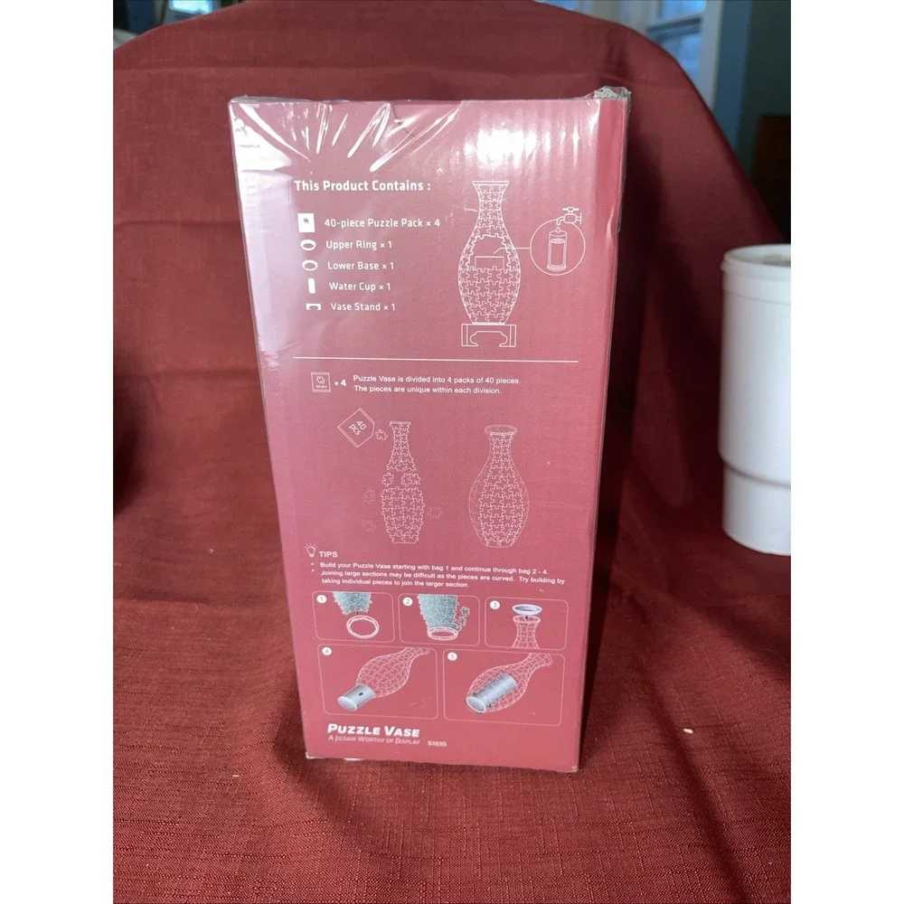 3D Flower Vase‎ Puzzle – Unique Curved Plastic Vase Made from 160 Pieces S1035